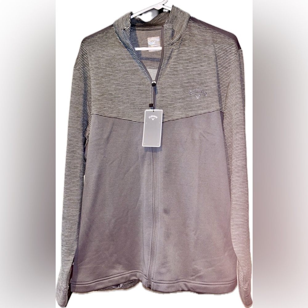 NWT Callaway Golf Zip Jacket Men’s Medium in Quiet Shade Heather (Gray)